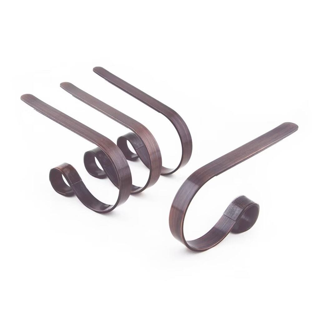 MantleClip Stocking Holder 4pk Oil Rubbed Bronze Mantel Clips NEW